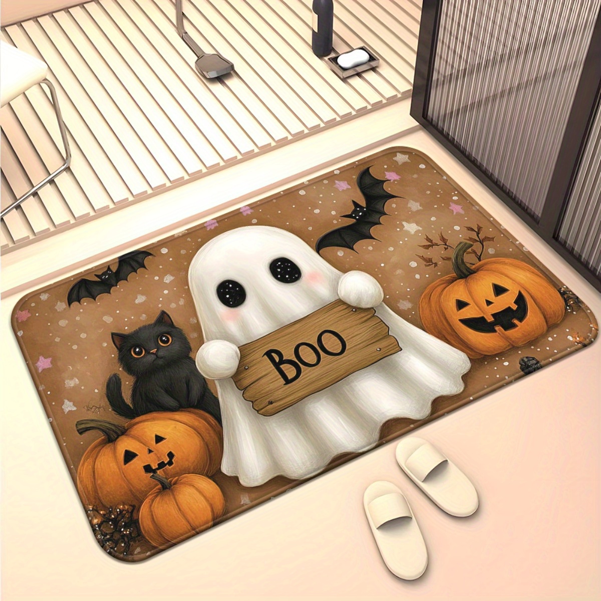 Aquarium Zombie - Alfombra Antideslizante con Temática de Halloween,