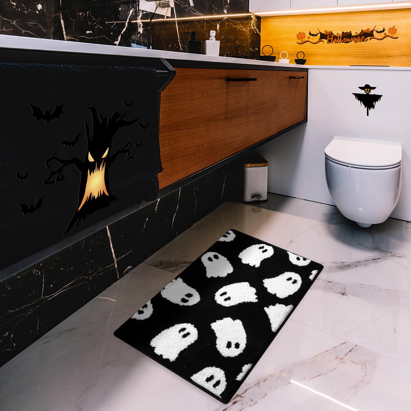 Aquarium Zombie - Alfombra de baño Vikama Black Ghost,